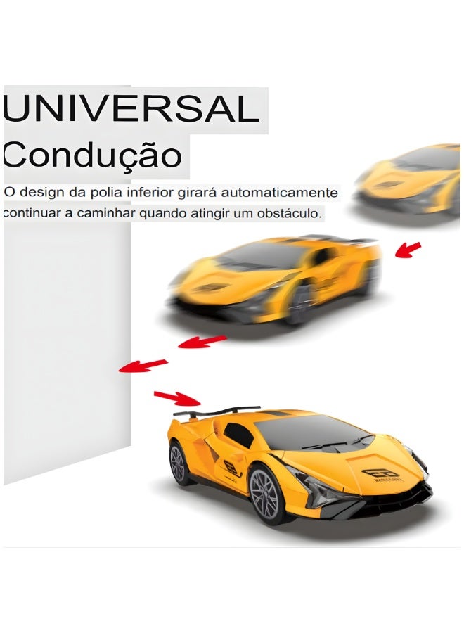 DAT Lamborghini Style RC Car with Light-Up Doors – 1:18 Scale, Auto Open, 360° Rotation – Yellow - Image 5
